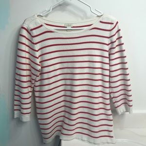 JCrew Striped Top with Zipper Detailing